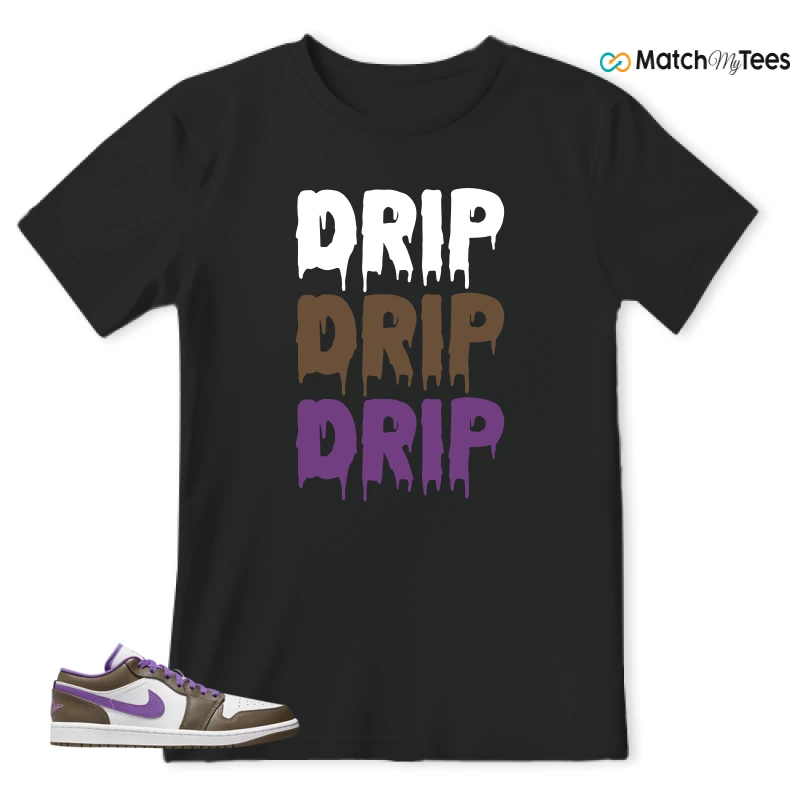 NIKE JORDAN 1 LOW PURPLE MOCHA SNEAKER Matching Tees t-shirt