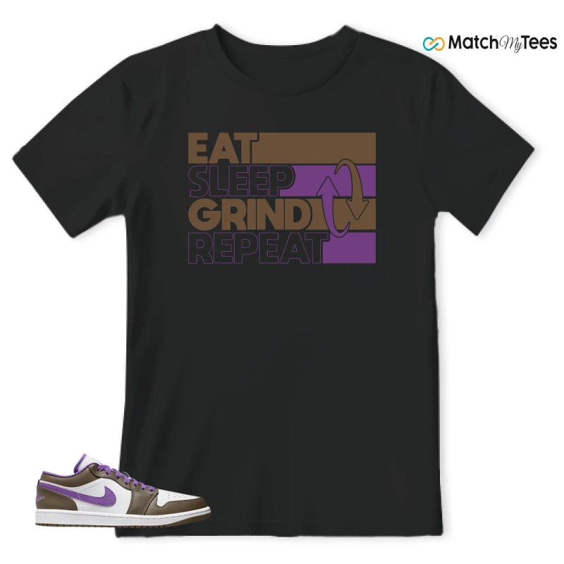 NIKE JORDAN 1 LOW PURPLE MOCHA SNEAKER Matching Tees t-shirt