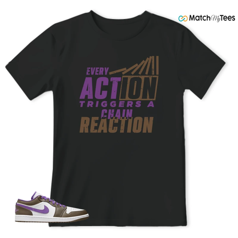 NIKE JORDAN 1 LOW PURPLE MOCHA SNEAKER Matching Tees t-shirt