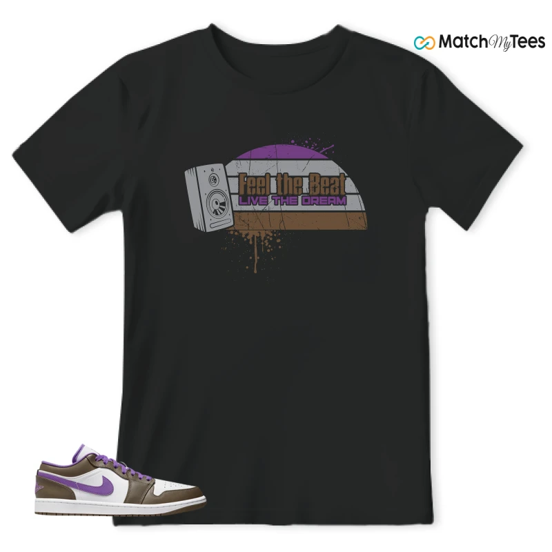 NIKE JORDAN 1 LOW PURPLE MOCHA SNEAKER Matching Tees t-shirt