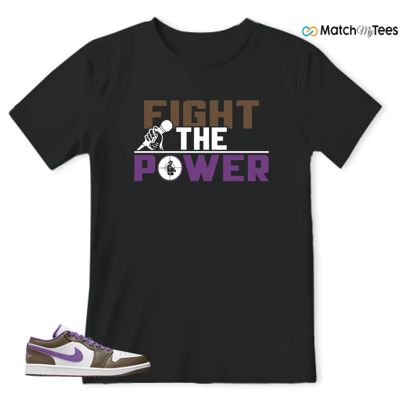 NIKE JORDAN 1 LOW PURPLE MOCHA SNEAKER Matching Tees t-shirt
