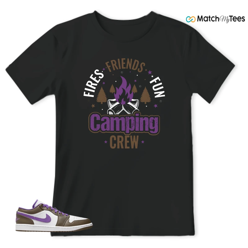 NIKE JORDAN 1 LOW PURPLE MOCHA SNEAKER Matching Tees t-shirt