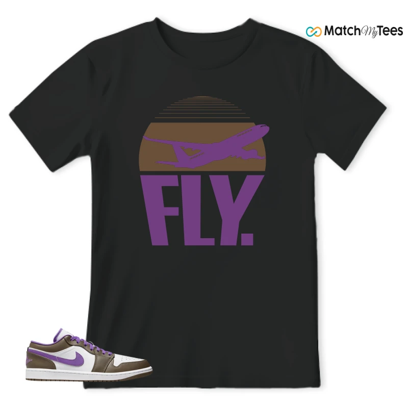 NIKE JORDAN 1 LOW PURPLE MOCHA SNEAKER Matching Tees t-shirt