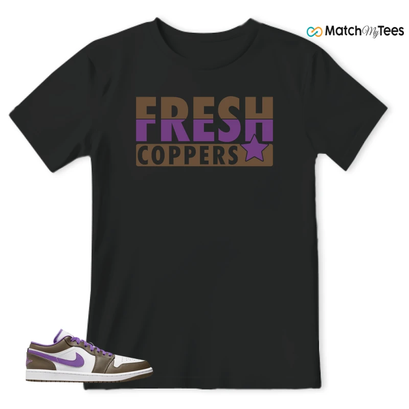NIKE JORDAN 1 LOW PURPLE MOCHA SNEAKER Matching Tees t-shirt