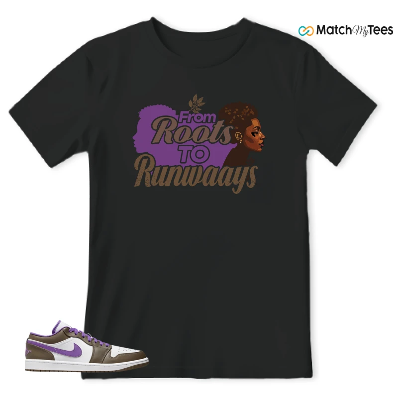 NIKE JORDAN 1 LOW PURPLE MOCHA SNEAKER Matching Tees t-shirt