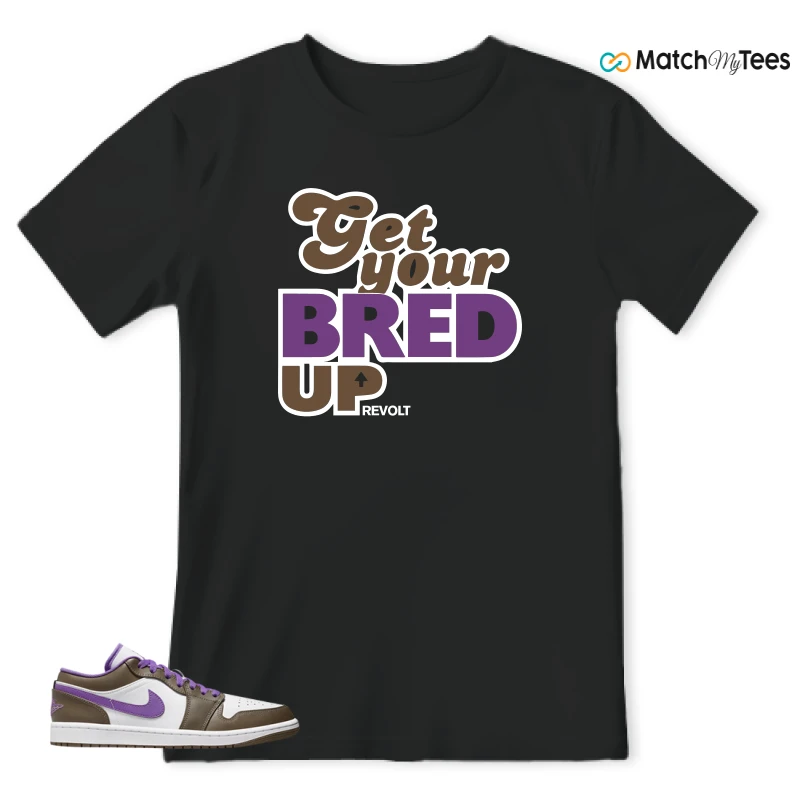 NIKE JORDAN 1 LOW PURPLE MOCHA SNEAKER Matching Tees t-shirt