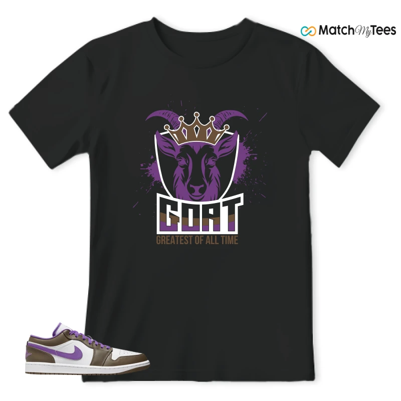 NIKE JORDAN 1 LOW PURPLE MOCHA SNEAKER Matching Tees t-shirt
