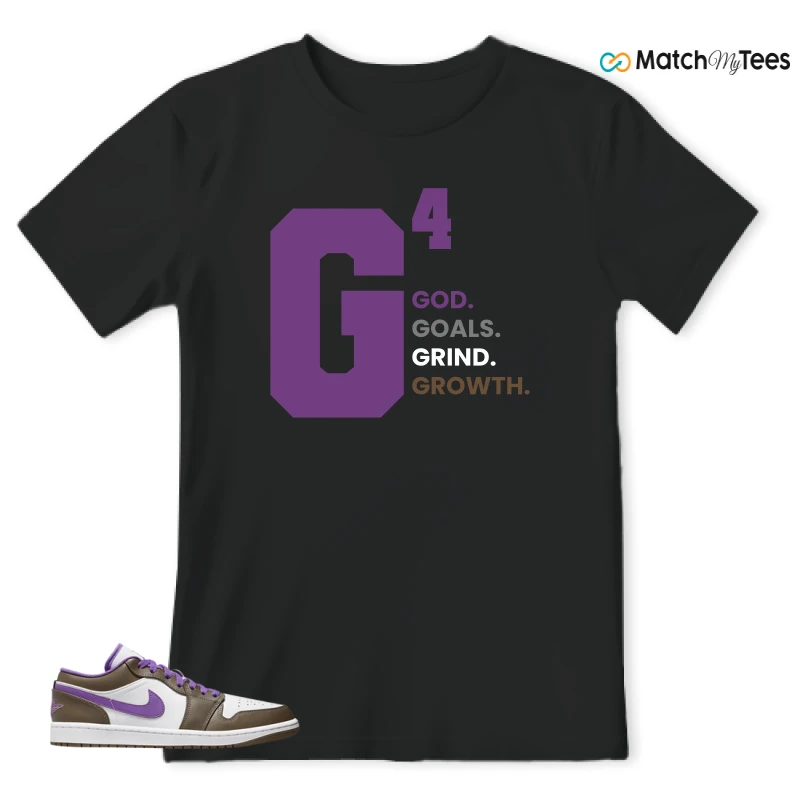NIKE JORDAN 1 LOW PURPLE MOCHA SNEAKER Matching Tees t-shirt