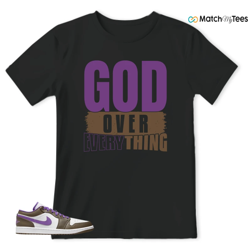 NIKE JORDAN 1 LOW PURPLE MOCHA SNEAKER Matching Tees t-shirt