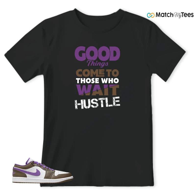 NIKE JORDAN 1 LOW PURPLE MOCHA SNEAKER Matching Tees t-shirt