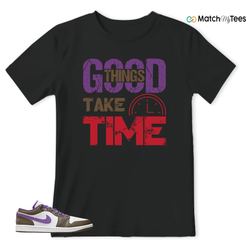 NIKE JORDAN 1 LOW PURPLE MOCHA SNEAKER Matching Tees t-shirt