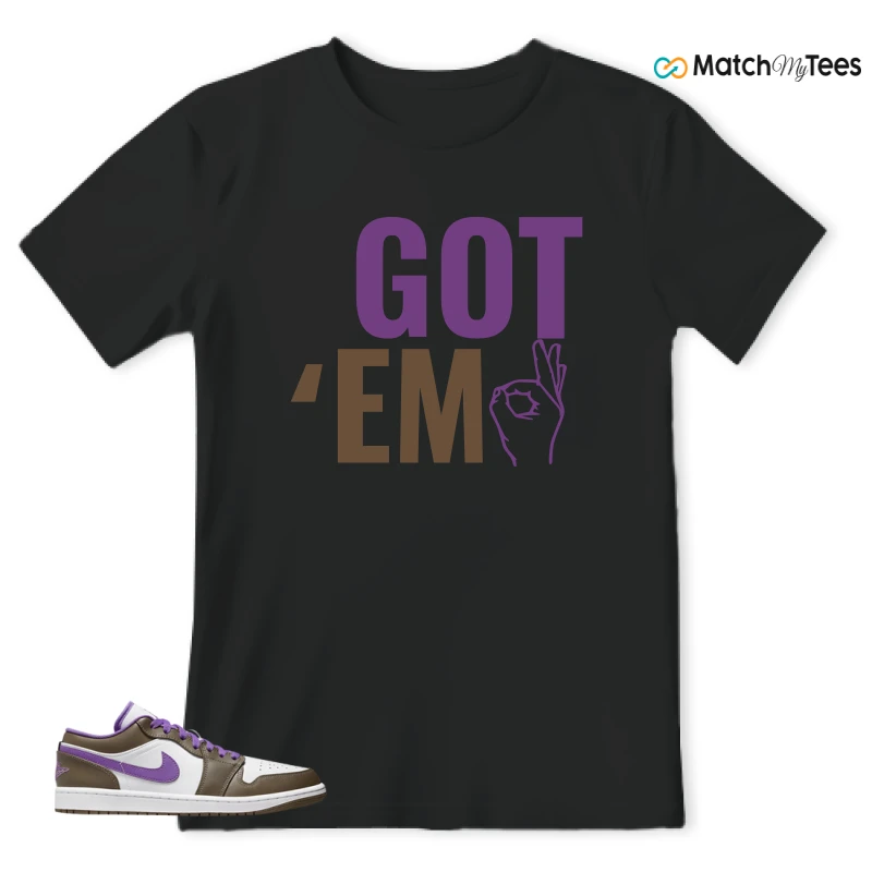 NIKE JORDAN 1 LOW PURPLE MOCHA SNEAKER Matching Tees t-shirt