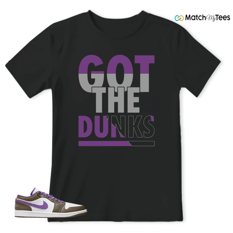NIKE JORDAN 1 LOW PURPLE MOCHA SNEAKER Matching Tees t-shirt