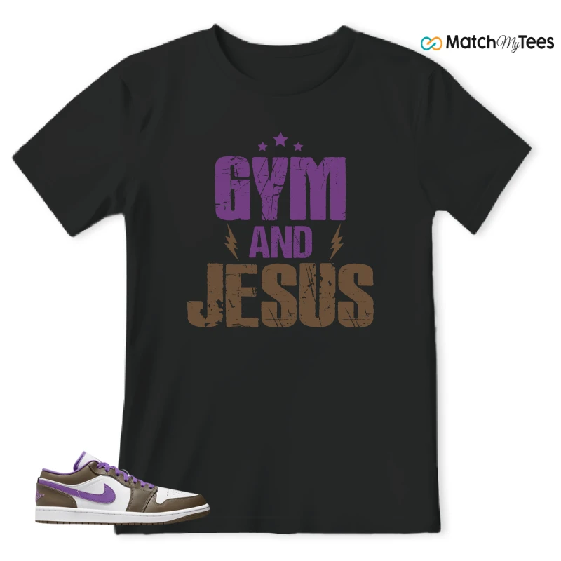 NIKE JORDAN 1 LOW PURPLE MOCHA SNEAKER Matching Tees t-shirt