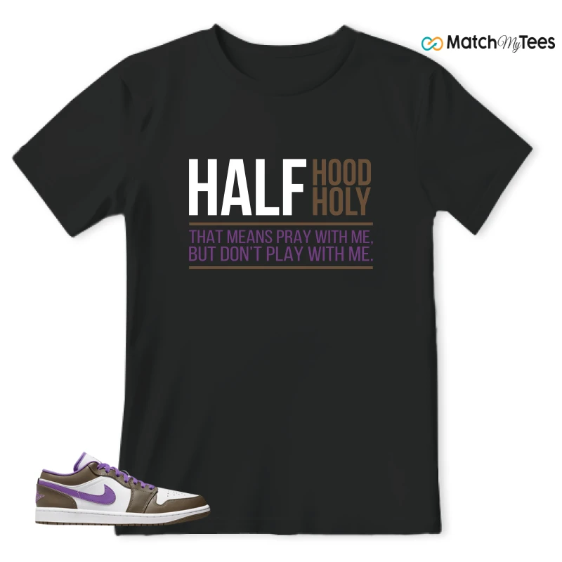 NIKE JORDAN 1 LOW PURPLE MOCHA SNEAKER Matching Tees t-shirt