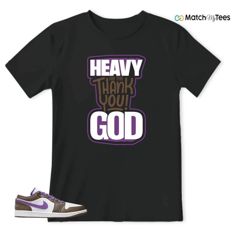 NIKE JORDAN 1 LOW PURPLE MOCHA SNEAKER Matching Tees t-shirt