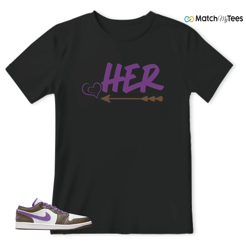 NIKE JORDAN 1 LOW PURPLE MOCHA SNEAKER Matching Tees t-shirt