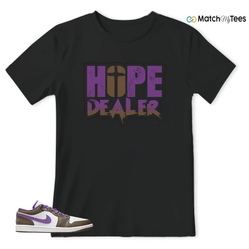 NIKE JORDAN 1 LOW PURPLE MOCHA SNEAKER Matching Tees t-shirt