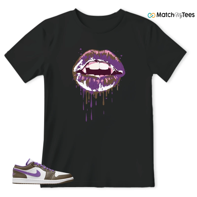 NIKE JORDAN 1 LOW PURPLE MOCHA SNEAKER Matching Tees t-shirt