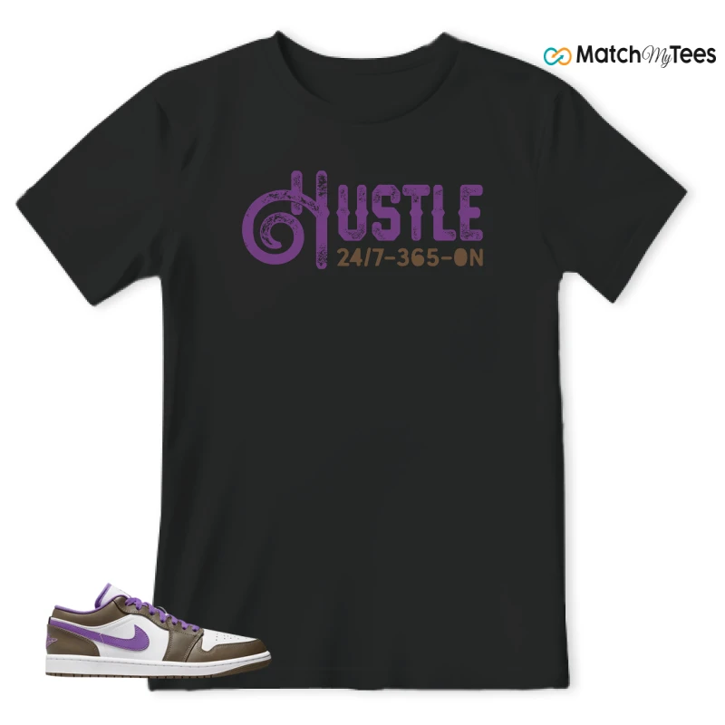 NIKE JORDAN 1 LOW PURPLE MOCHA SNEAKER Matching Tees t-shirt