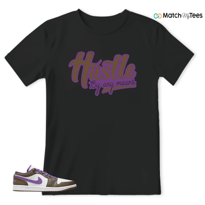 NIKE JORDAN 1 LOW PURPLE MOCHA SNEAKER Matching Tees t-shirt