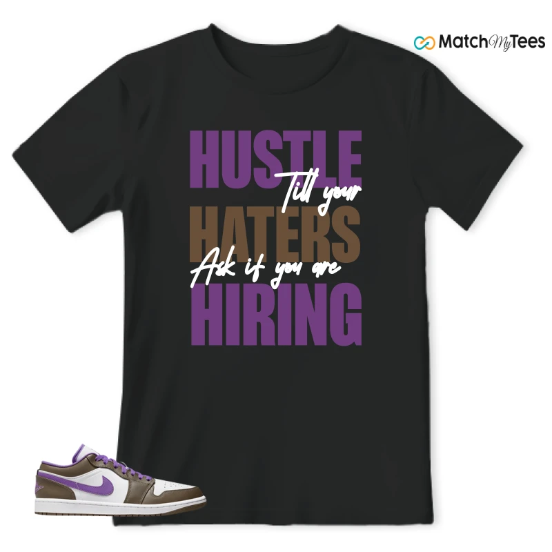 NIKE JORDAN 1 LOW PURPLE MOCHA SNEAKER Matching Tees t-shirt