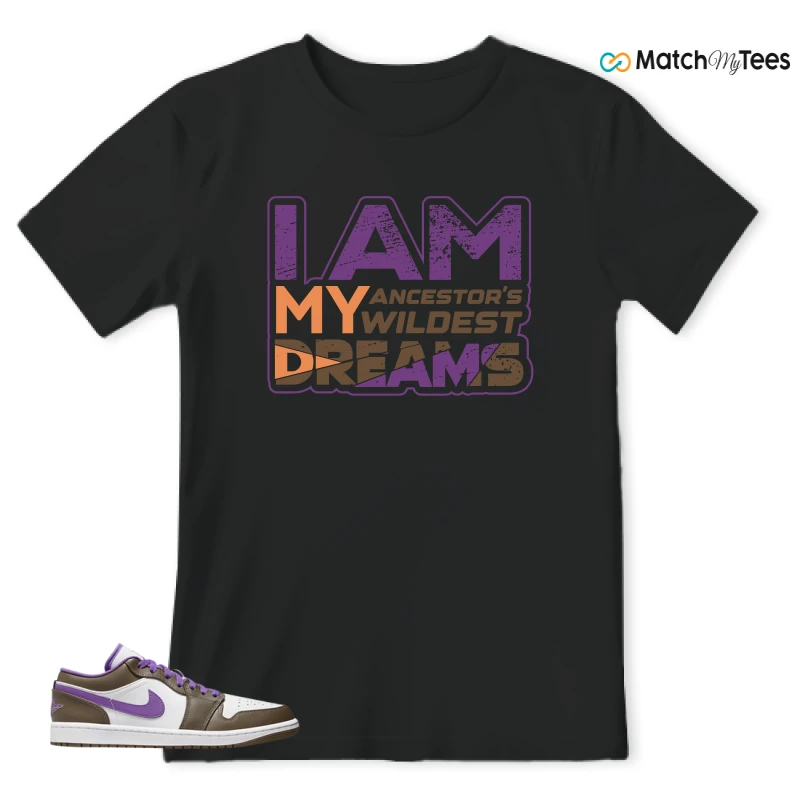 NIKE JORDAN 1 LOW PURPLE MOCHA SNEAKER Matching Tees t-shirt