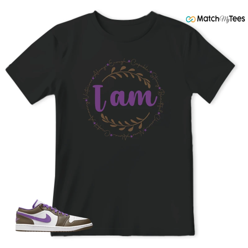 NIKE JORDAN 1 LOW PURPLE MOCHA SNEAKER Matching Tees t-shirt