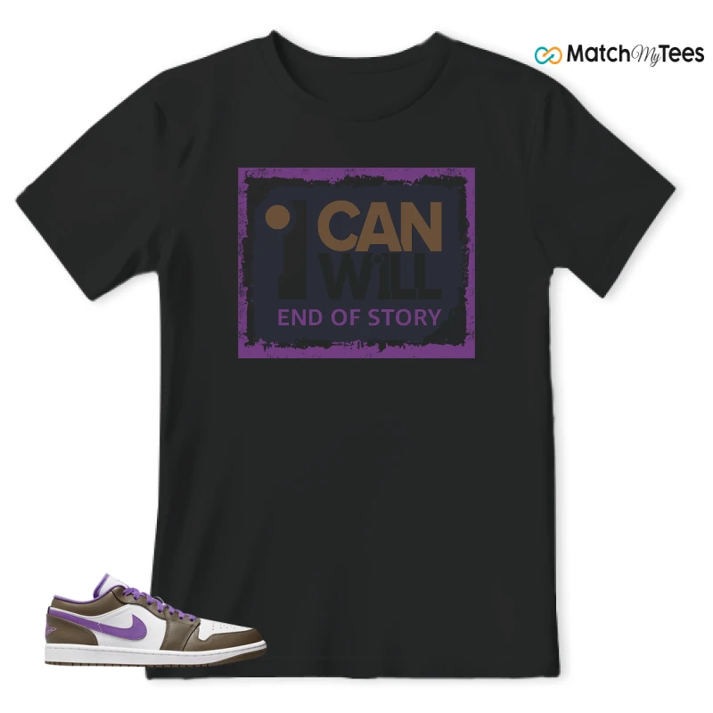 NIKE JORDAN 1 LOW PURPLE MOCHA SNEAKER Matching Tees t-shirt