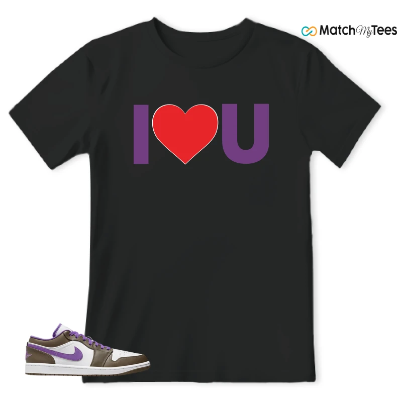 NIKE JORDAN 1 LOW PURPLE MOCHA SNEAKER Matching Tees t-shirt
