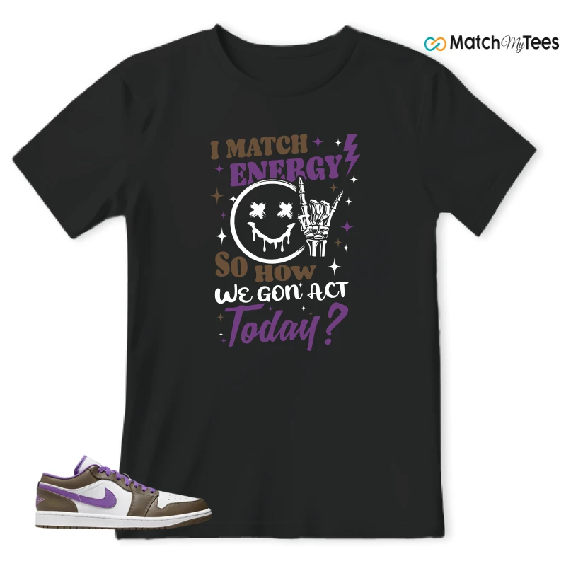 NIKE JORDAN 1 LOW PURPLE MOCHA SNEAKER Matching Tees t-shirt