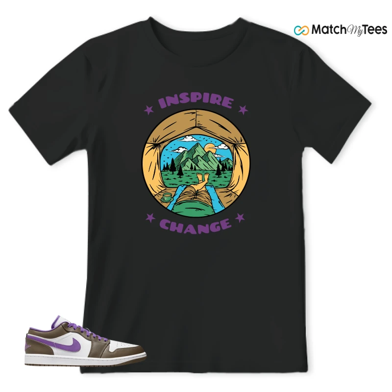 NIKE JORDAN 1 LOW PURPLE MOCHA SNEAKER Matching Tees t-shirt