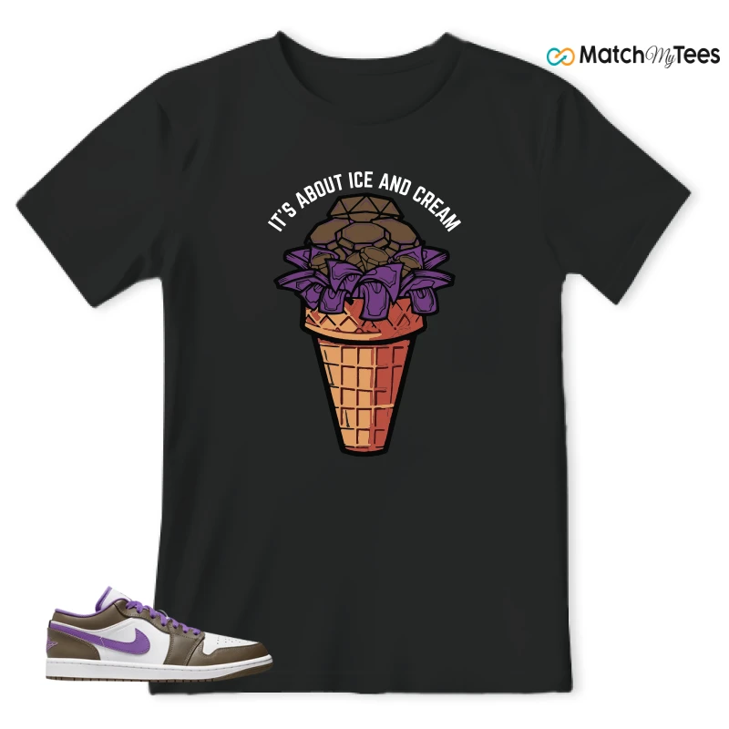 NIKE JORDAN 1 LOW PURPLE MOCHA SNEAKER Matching Tees t-shirt