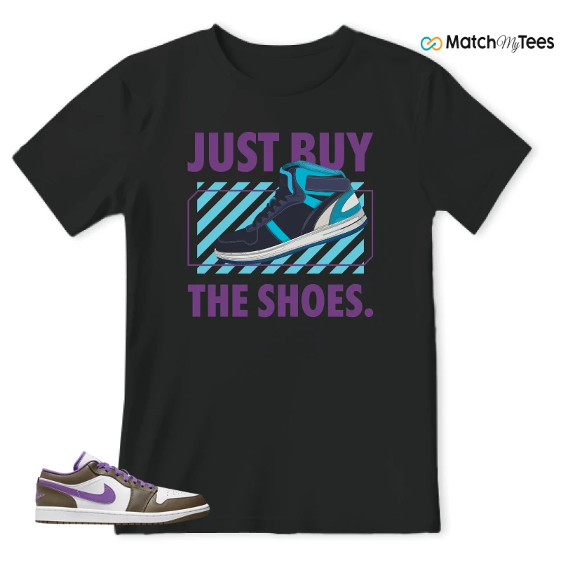NIKE JORDAN 1 LOW PURPLE MOCHA SNEAKER Matching Tees t-shirt