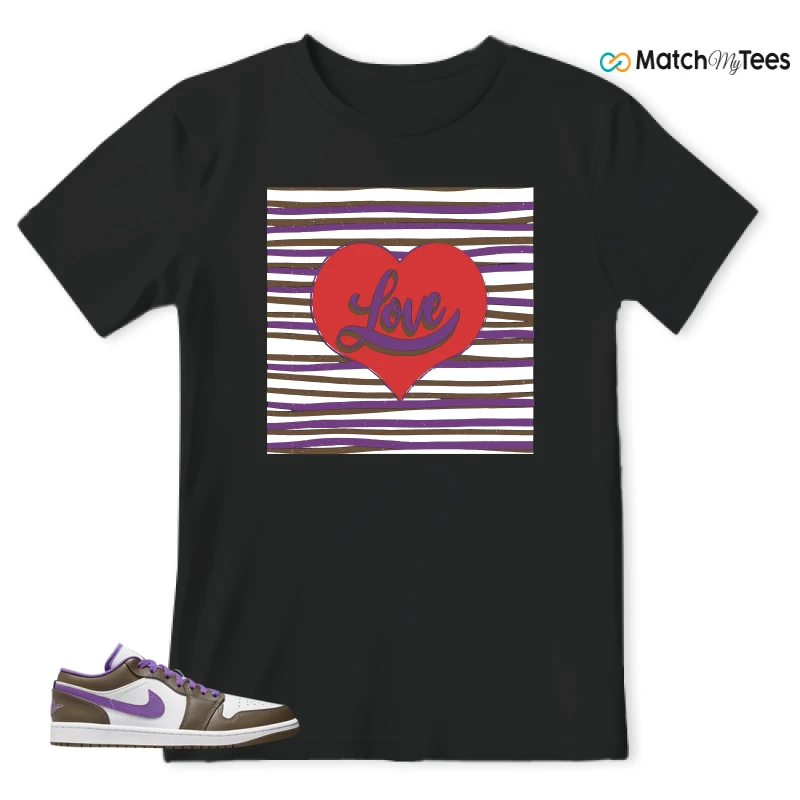 NIKE JORDAN 1 LOW PURPLE MOCHA SNEAKER Matching Tees t-shirt