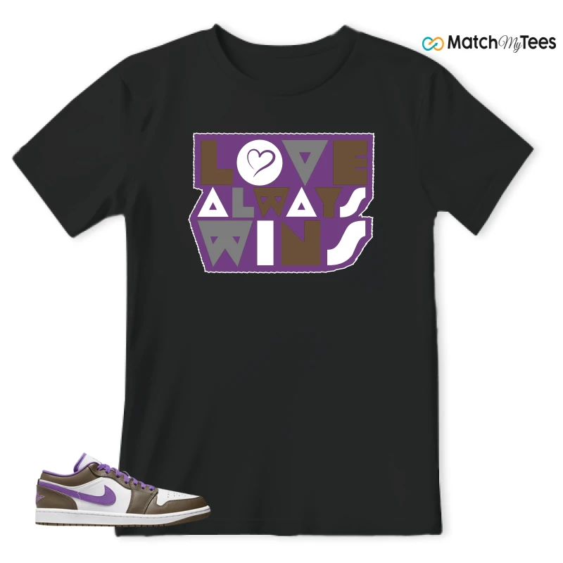 NIKE JORDAN 1 LOW PURPLE MOCHA SNEAKER Matching Tees t-shirt