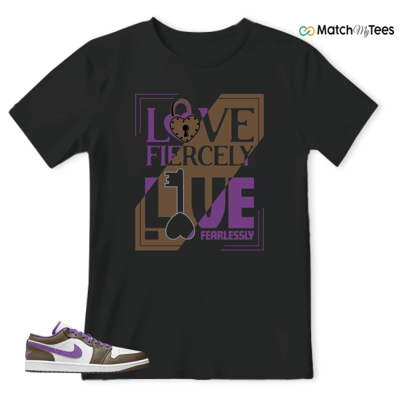 NIKE JORDAN 1 LOW PURPLE MOCHA SNEAKER Matching Tees t-shirt