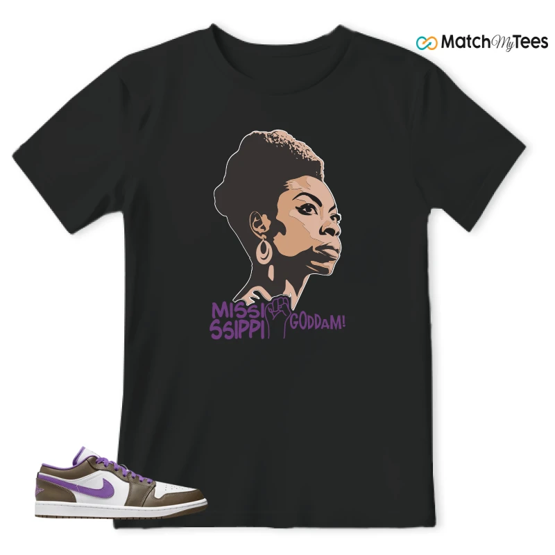 NIKE JORDAN 1 LOW PURPLE MOCHA SNEAKER Matching Tees t-shirt