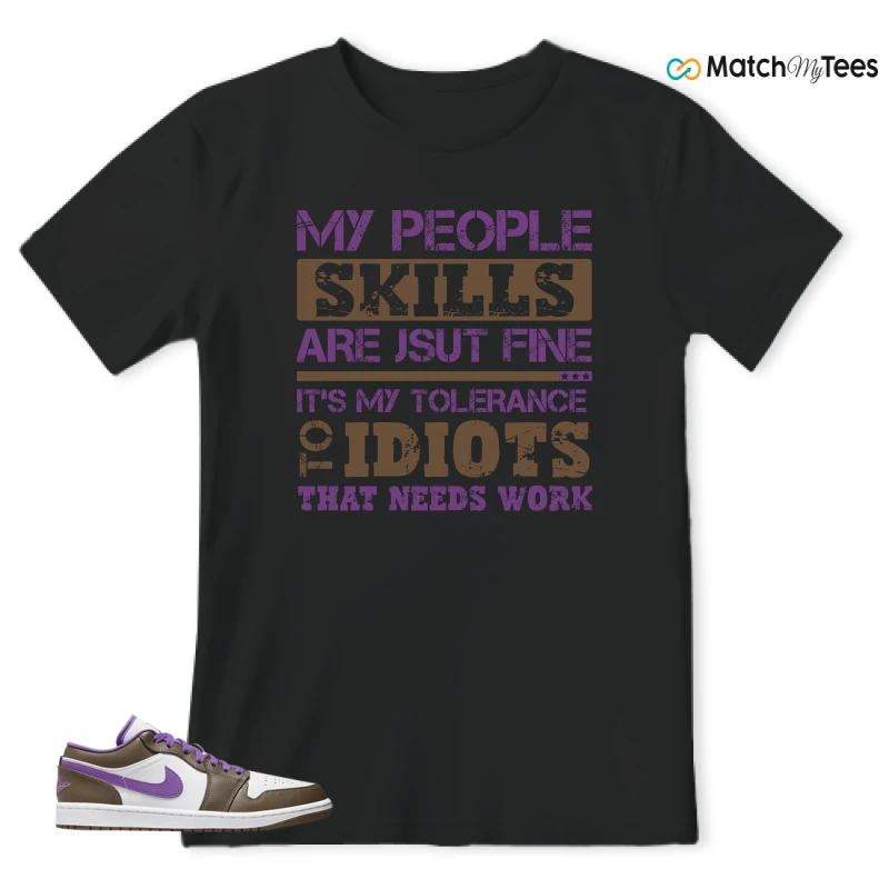 NIKE JORDAN 1 LOW PURPLE MOCHA SNEAKER Matching Tees t-shirt