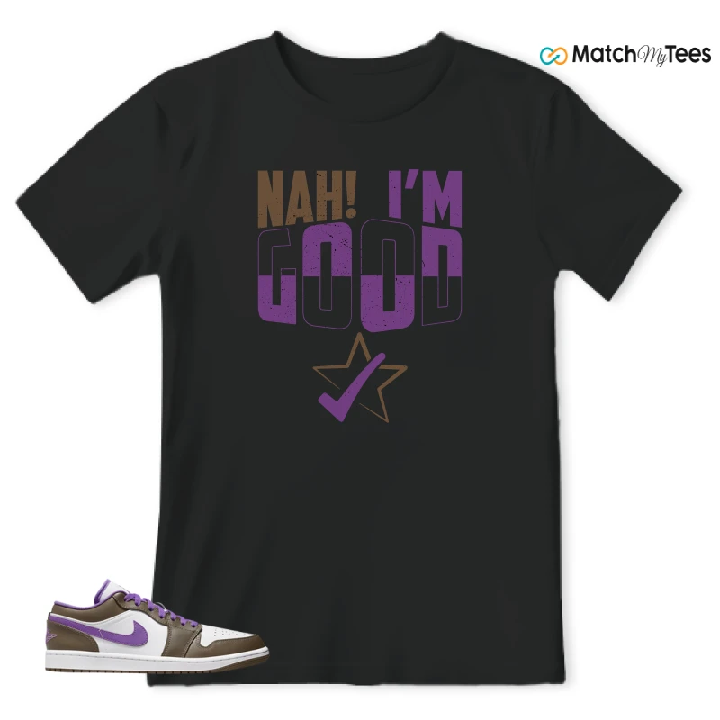 NIKE JORDAN 1 LOW PURPLE MOCHA SNEAKER Matching Tees t-shirt