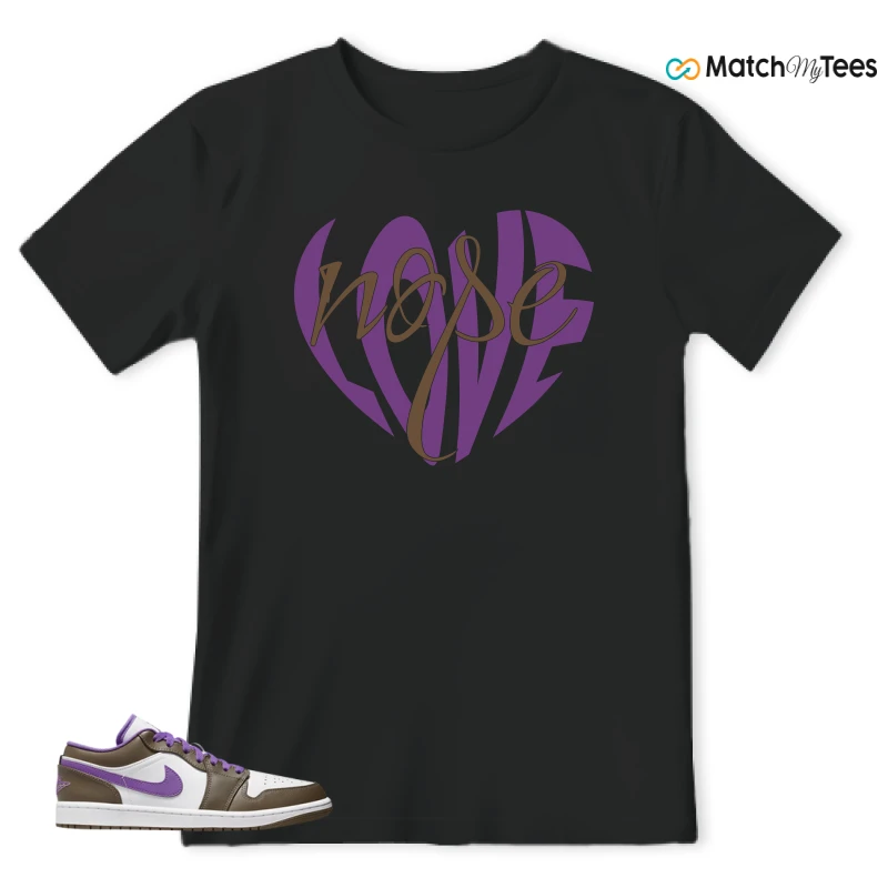 NIKE JORDAN 1 LOW PURPLE MOCHA SNEAKER Matching Tees t-shirt