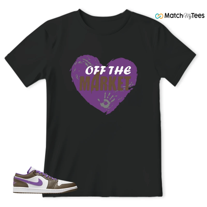 NIKE JORDAN 1 LOW PURPLE MOCHA SNEAKER Matching Tees t-shirt