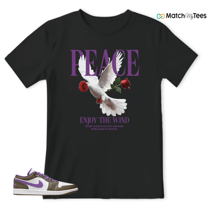 NIKE JORDAN 1 LOW PURPLE MOCHA SNEAKER Matching Tees t-shirt