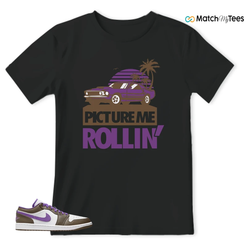 NIKE JORDAN 1 LOW PURPLE MOCHA SNEAKER Matching Tees t-shirt