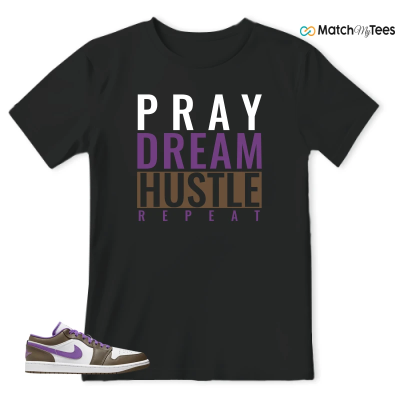 NIKE JORDAN 1 LOW PURPLE MOCHA SNEAKER Matching Tees t-shirt
