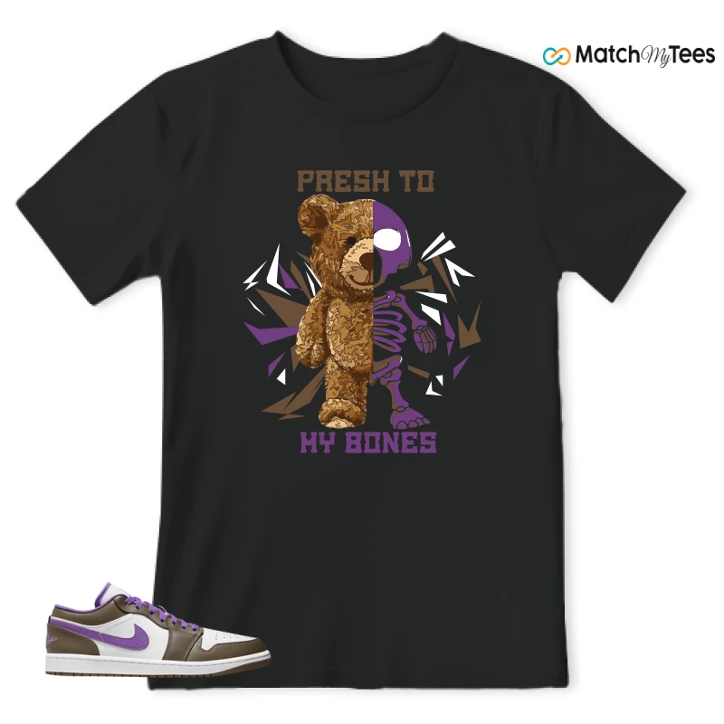 NIKE JORDAN 1 LOW PURPLE MOCHA SNEAKER Matching Tees t-shirt