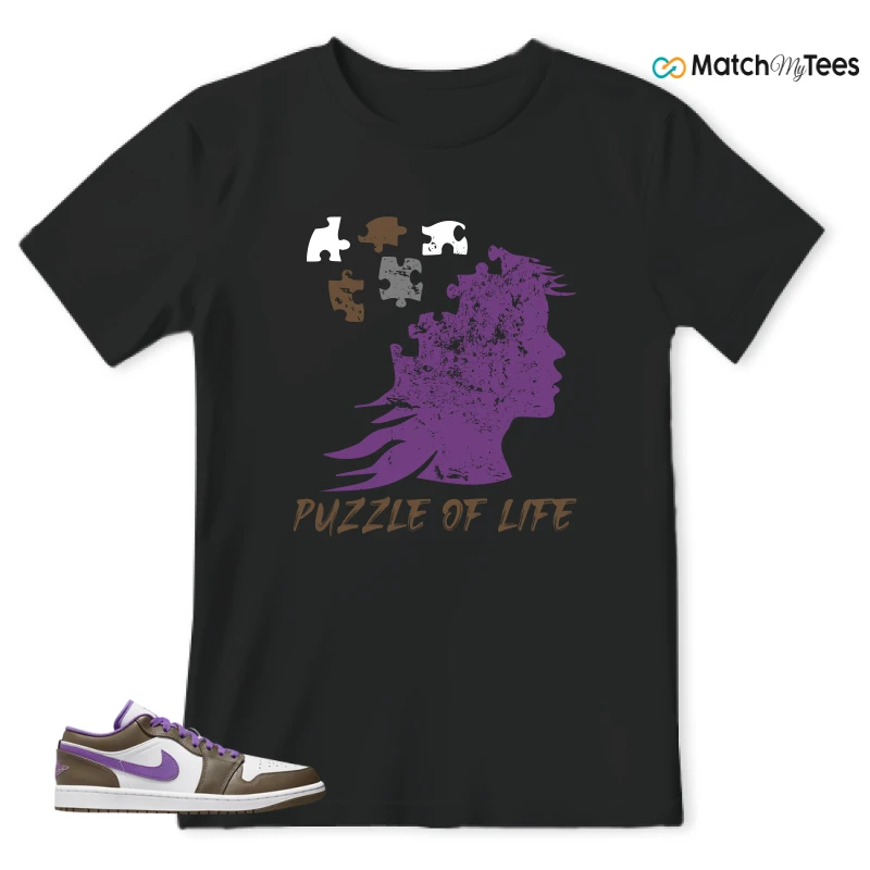 NIKE JORDAN 1 LOW PURPLE MOCHA SNEAKER Matching Tees t-shirt