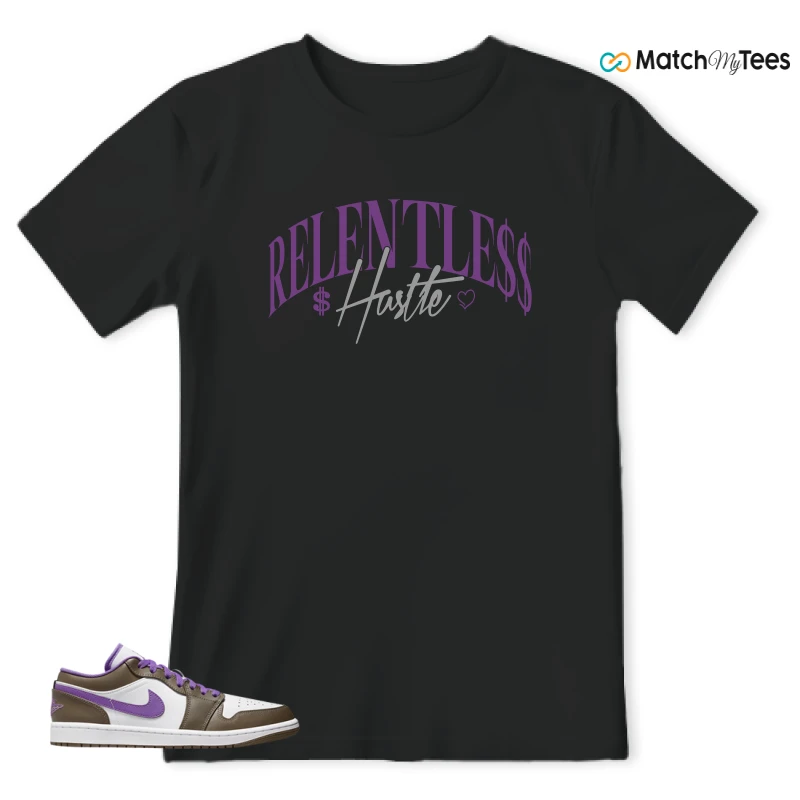 NIKE JORDAN 1 LOW PURPLE MOCHA SNEAKER Matching Tees t-shirt