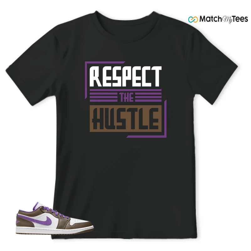 NIKE JORDAN 1 LOW PURPLE MOCHA SNEAKER Matching Tees t-shirt