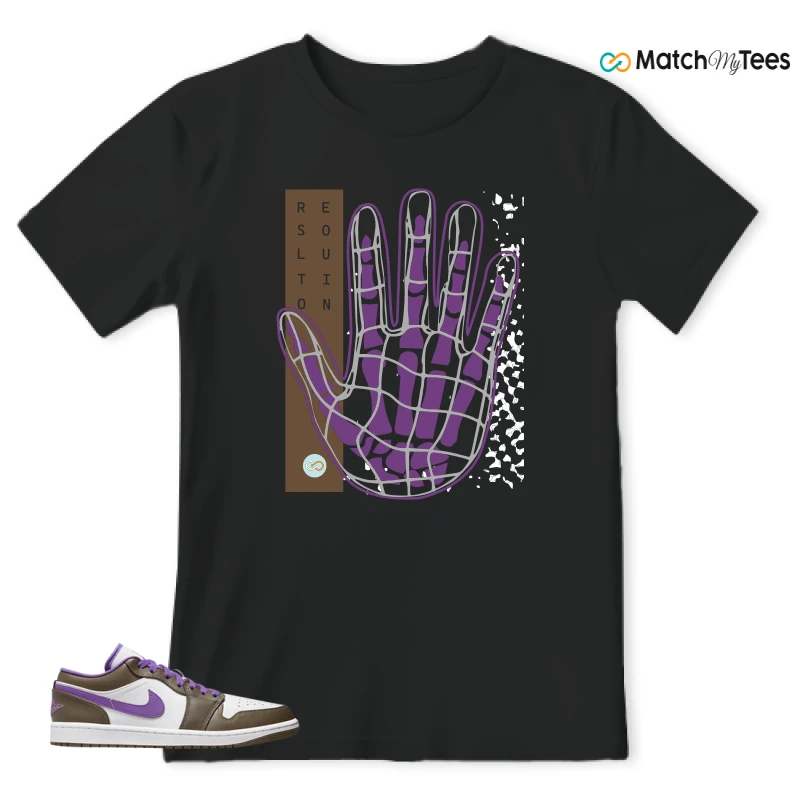 NIKE JORDAN 1 LOW PURPLE MOCHA SNEAKER Matching Tees t-shirt